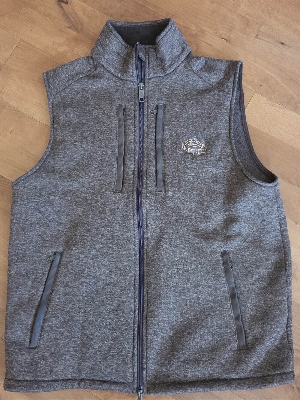 Tom Beckbe Vest Mens M  Brown Fleece Full Zip Outdoor Breeders Cup